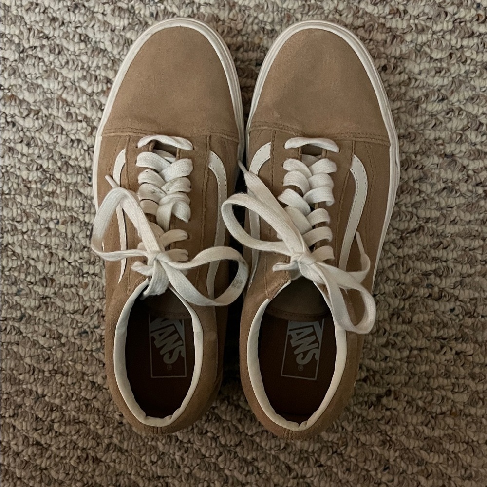 Vans Classic Beige and White Sneakers